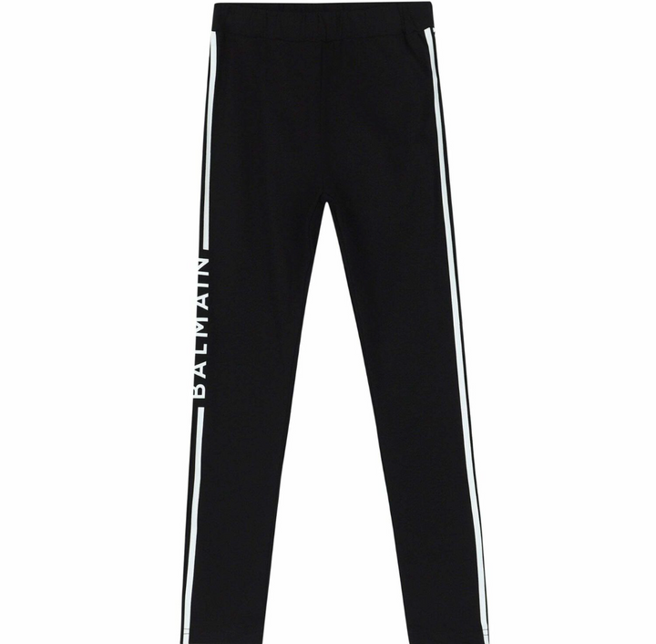 Balmain Leggings Negros con Franjas Blancas Laterales Balmain Leggings Negros con Franjas Blancas Laterales