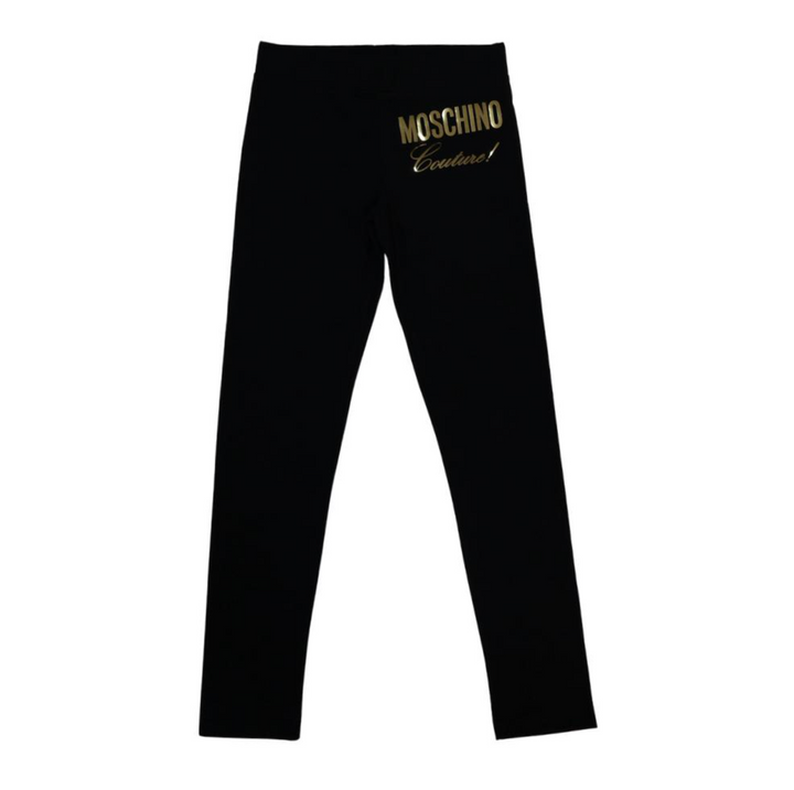 Moschino Leggings Negros con Logo Dorado “Couture!” Moschino Leggings Negros con Logo Dorado “Couture!”