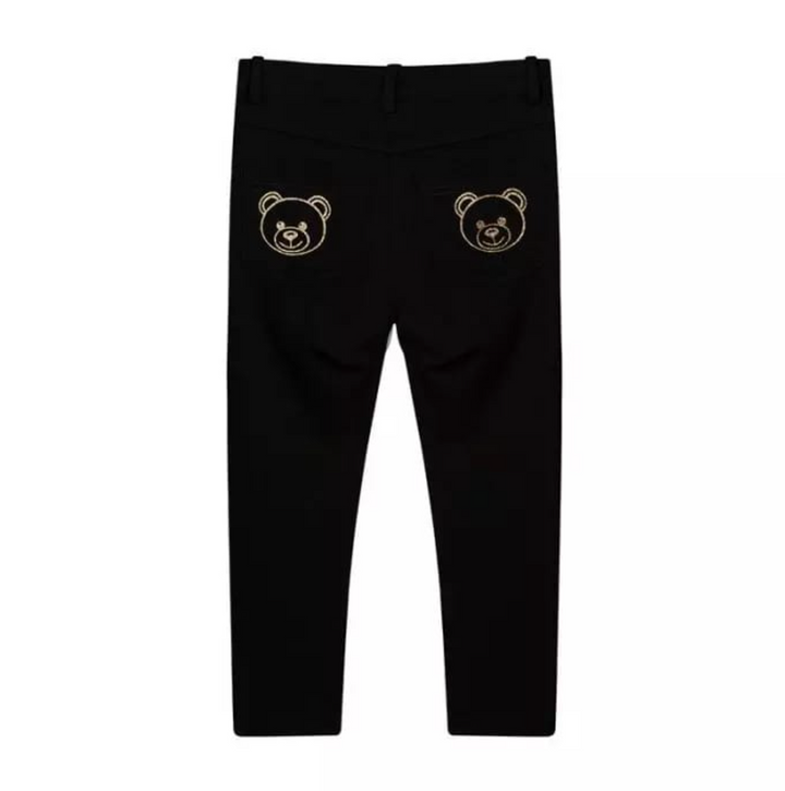 Moschino Pantalón Negro Infantil con Detalles Dorados Moschino Pantalón Negro Infantil con Detalles Dorados