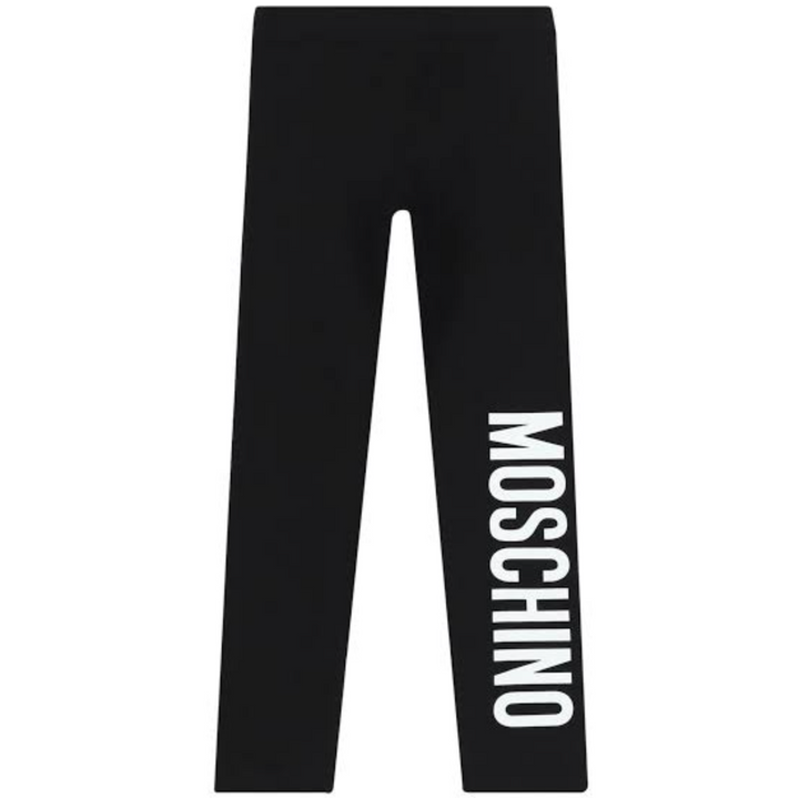 Moschino Leggings Negros con Logo Blanco Lateral Moschino Leggings Negros con Logo Blanco Lateral