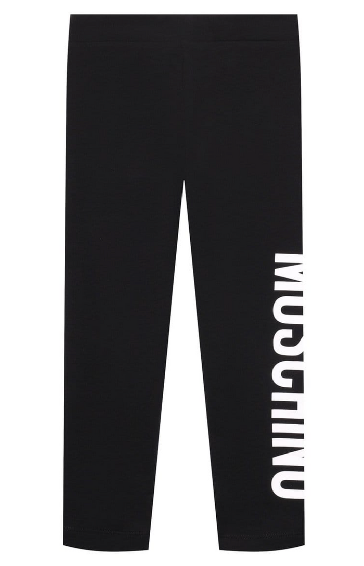 Moschino Leggings Negros con Logo Blanco Lateral Moschino Leggings Negros con Logo Blanco Lateral