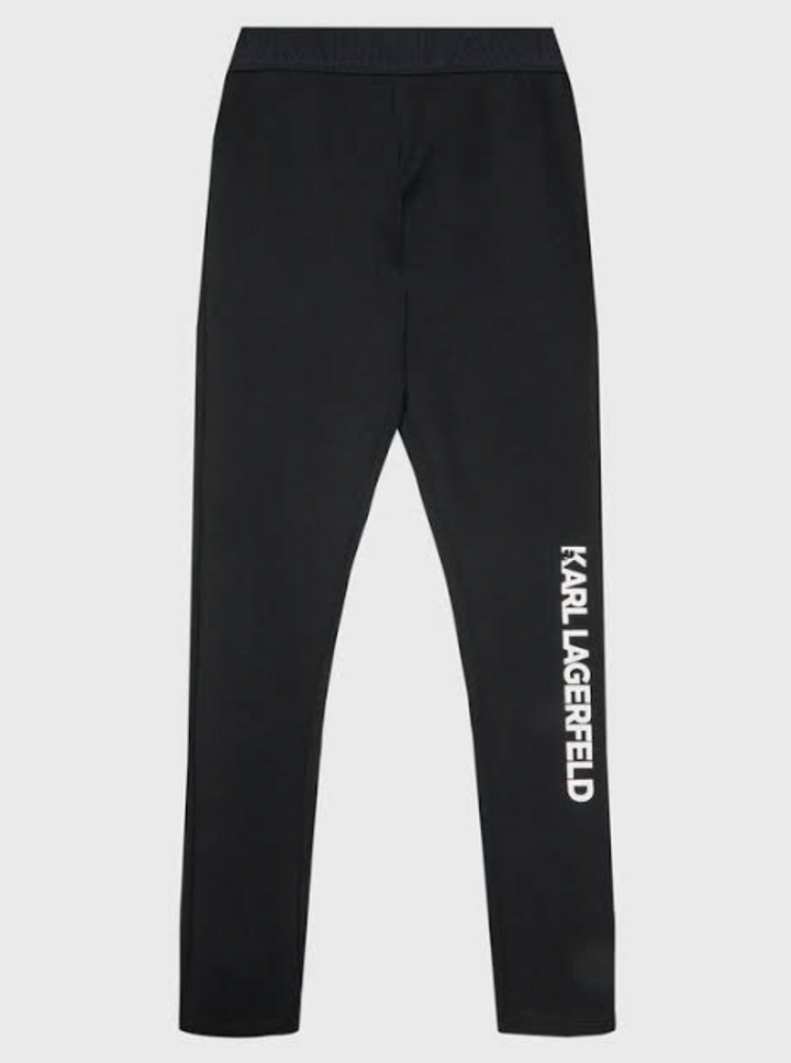 Karl Lagerfeld Leggings Negros con Logo Blanco Lateral Karl Lagerfeld Leggings Negros con Logo Blanco Lateral