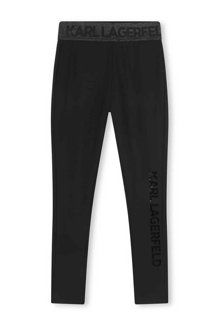 Karl Lagerfeld Leggings Negros con Logo Negro Brillante Karl Lagerfeld Leggings Negros con Logo Negro Brillante