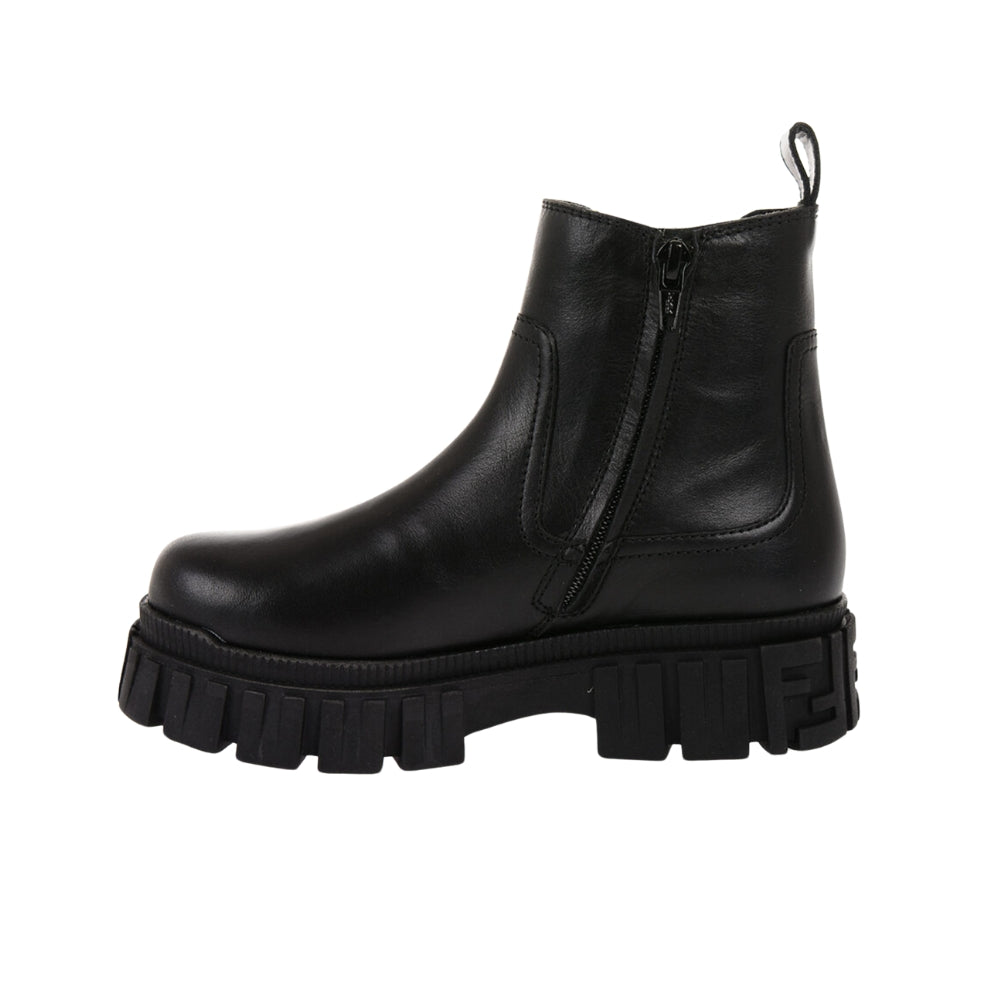 Fendi botas Chelsea negras con plataforma y logo FF