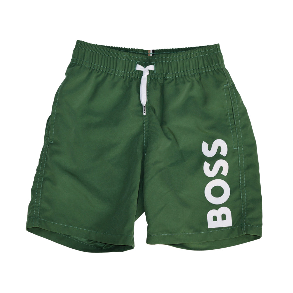 Short de baño Boss verde para niño