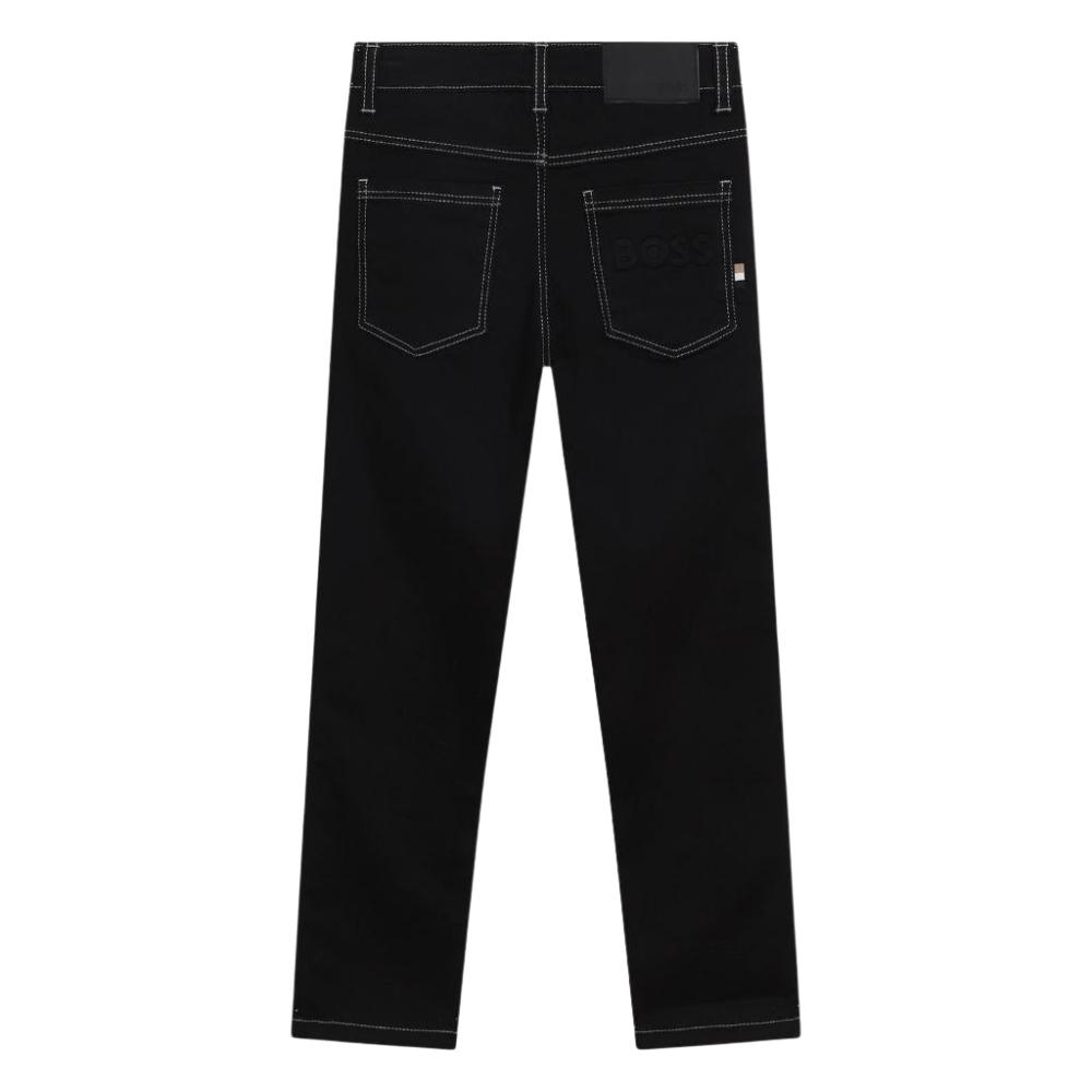 Jeans BOSS Negro con Costuras en Contraste