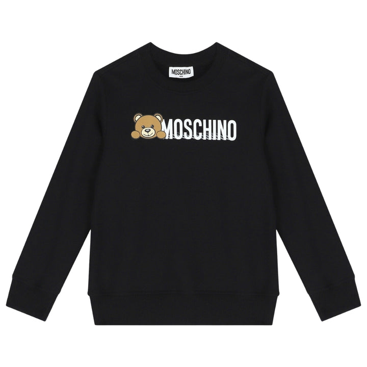 Sudadera Negra Moschino Teddy Logo Sudadera Negra Moschino Teddy Logo