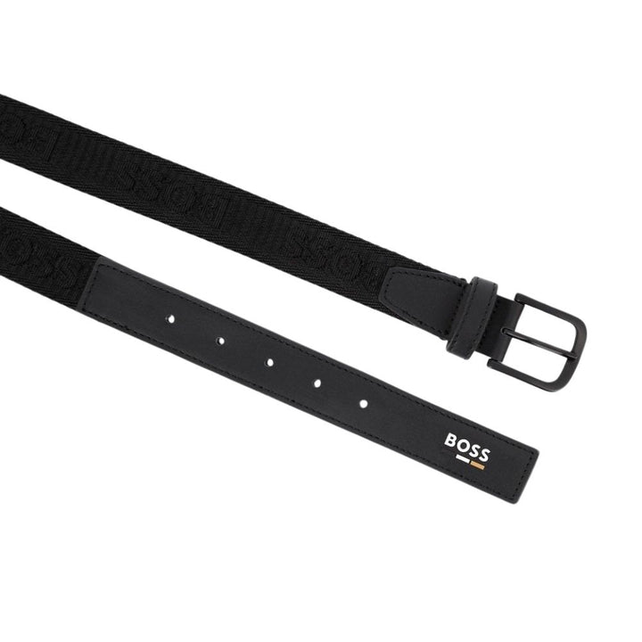 Cinturón BOSS "Monogram" en Tejido Técnico Negro