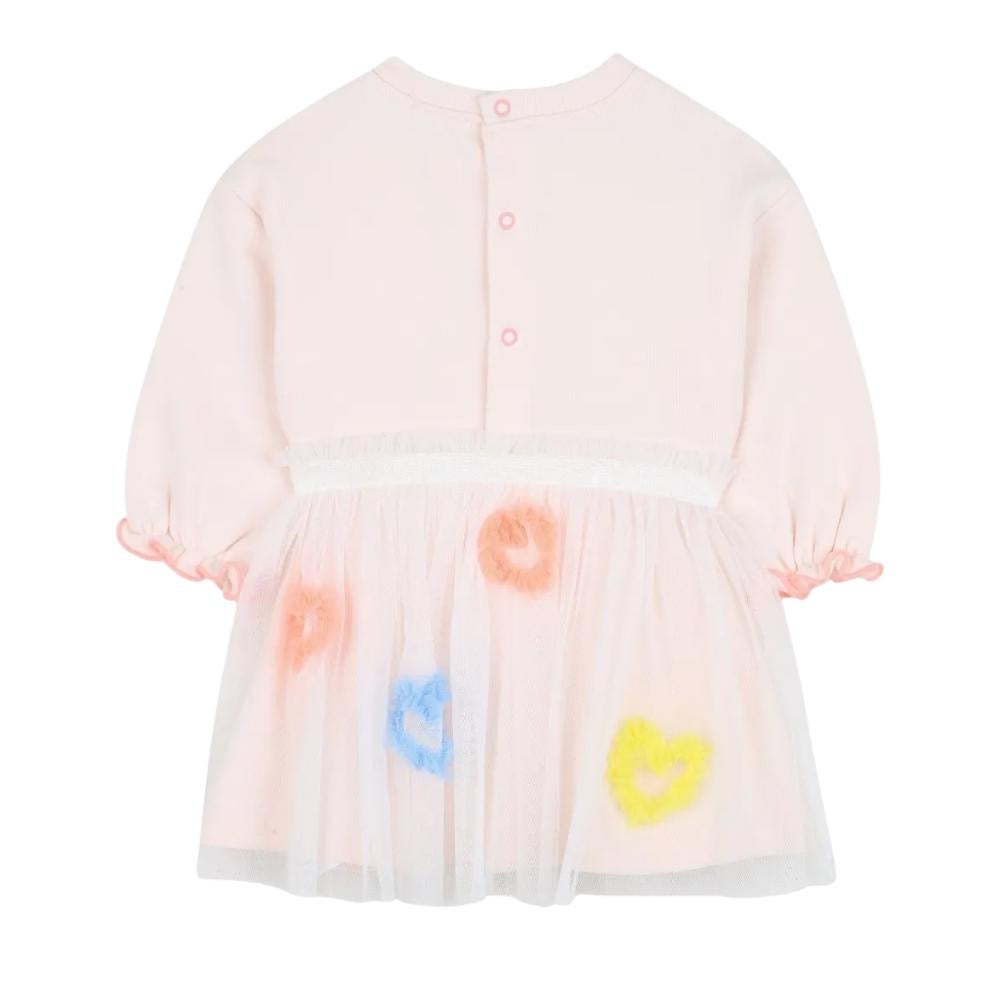 Vestido Bebé con Falda de Tul y Corazones – Billie Blush
