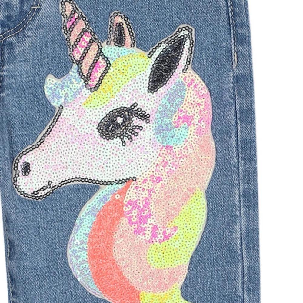 Pantalón de Mezclilla con Unicornio y Arcoíris – Billie Blush