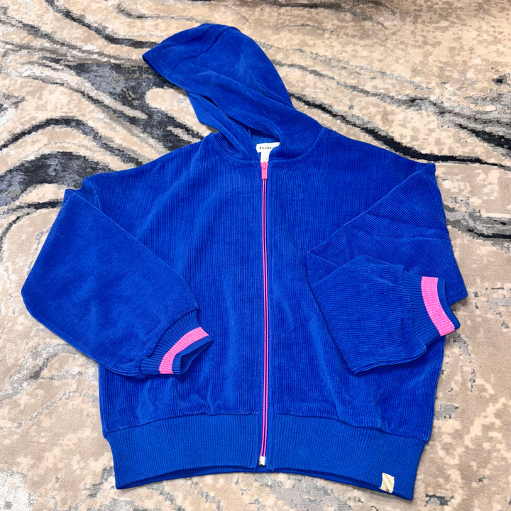 Sudadera Azul con Capucha y Cierre – Billie Blush