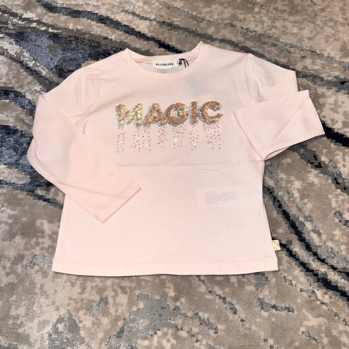 Playera Infantil Billie Blush Rosa de Manga Larga con Estampado “Magic”