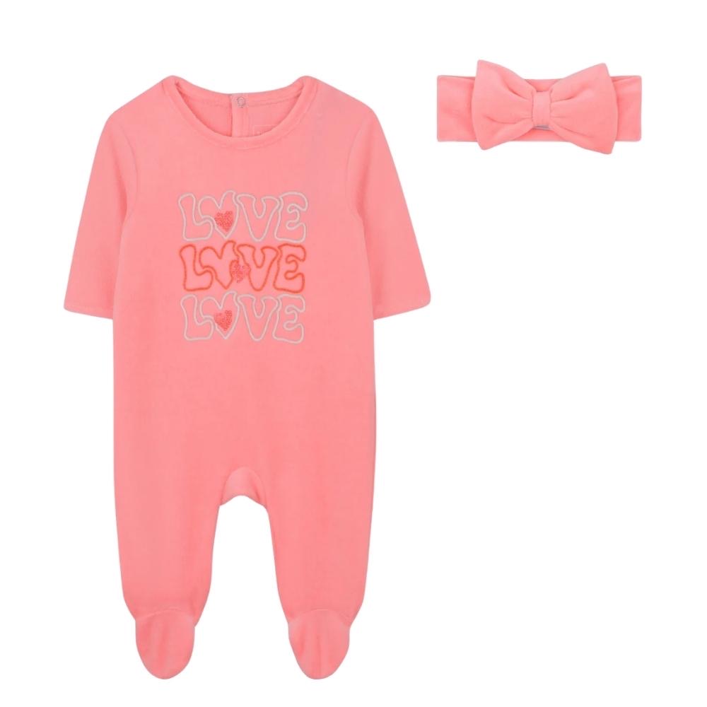Mameluco Rosa de Terciopelo “Love” – Billie Blush