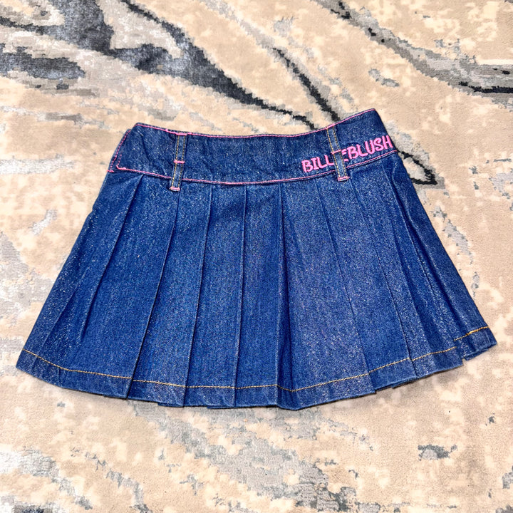 Falda Infantil Billie Blush de Mezclilla con Pliegues