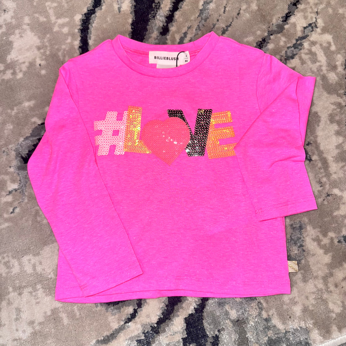 Blusa Rosa “Love” con Glitter – Billie Blush