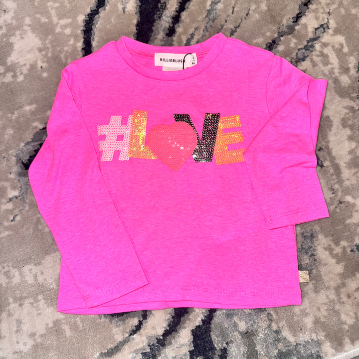 Blusa Rosa “Love” con Glitter – Billie Blush