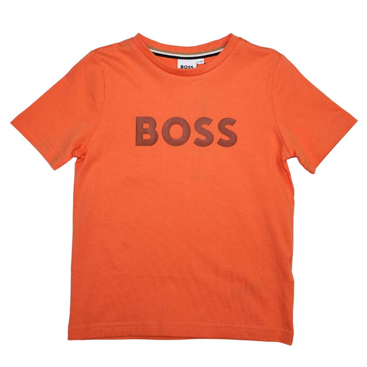 Playera BOSS naranja con logo oscuro