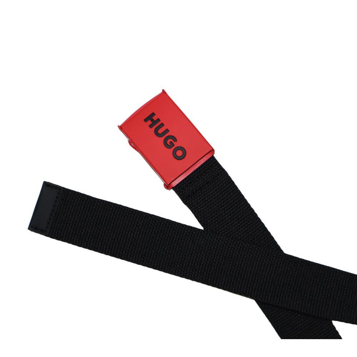 Cinturon HUGO "Crimson Statement" - Red & Black Canvas