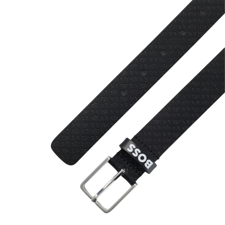 Cinturón BOSS "Monogram Embossed" - Black Leather Edition