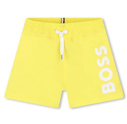 Short de baño BOSS amarillo para bebe