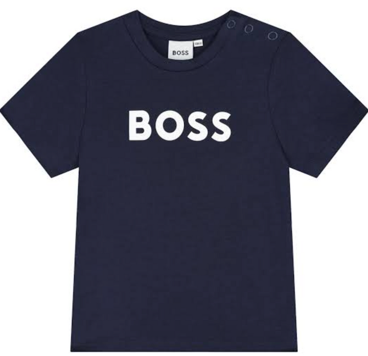 Playera Azul Marino con Logo – BOSS