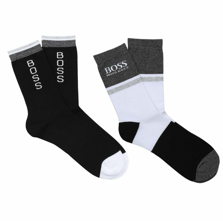 Calcetines BOSS pack 2 pares negro/gris/blanco