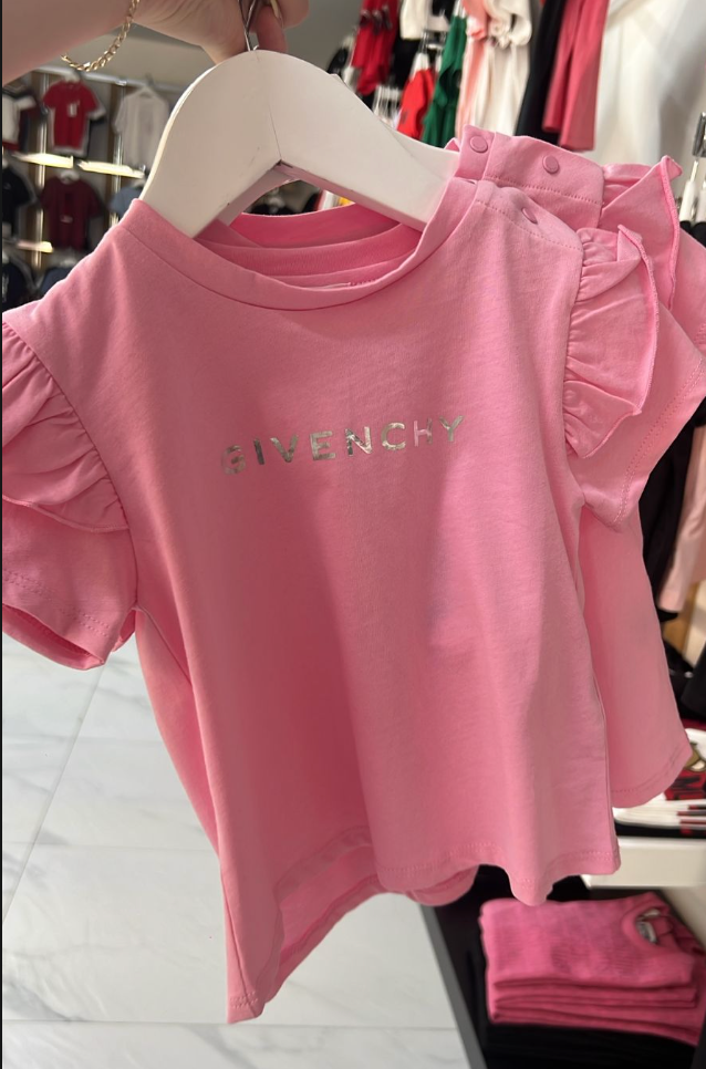 GIVENCHY – Playera Rosa con Volantes