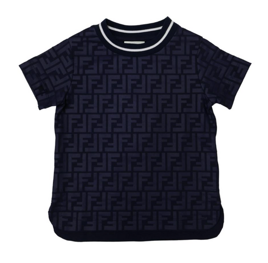 Fendi Playera Azul Monograma Completo
