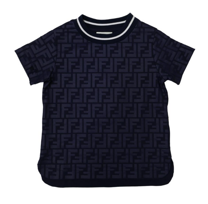 Fendi Playera Azul Monograma Completo