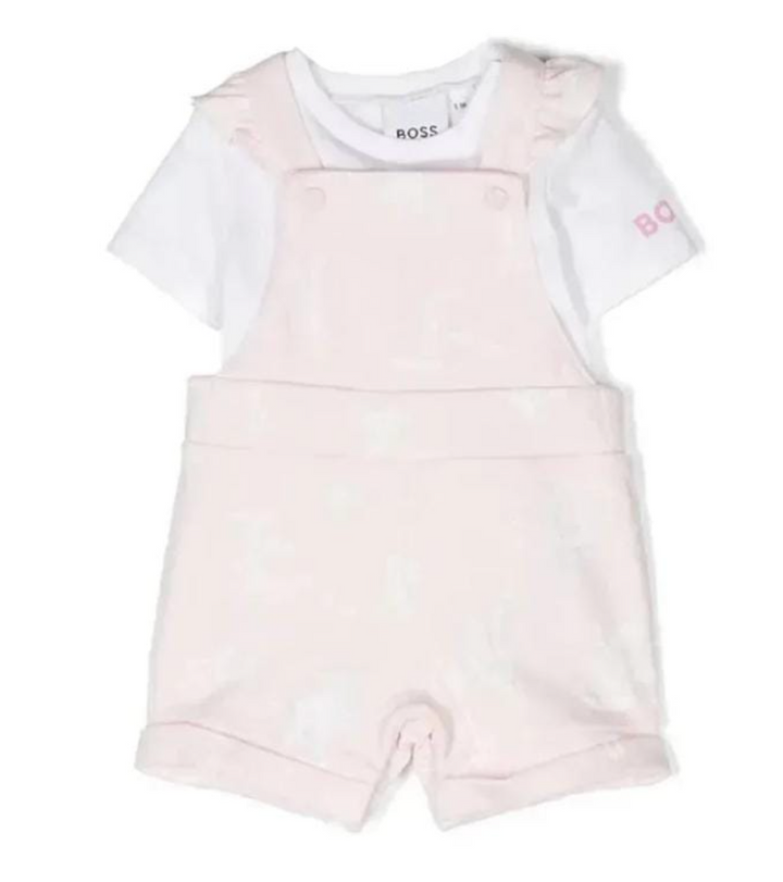 Conjunto Rosa Claro con Camiseta Blanca – BOSS Niña