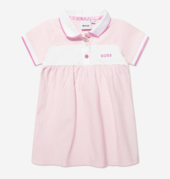Mono Blanco con Estampado Rosa – BOSS Niña