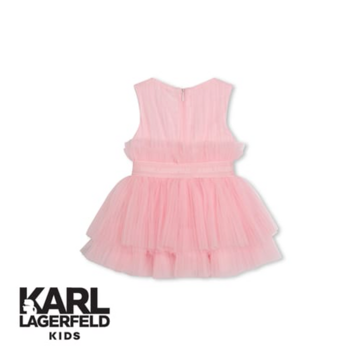 Karl Lagerfeld Kids - Vestido rosa de tul en capas