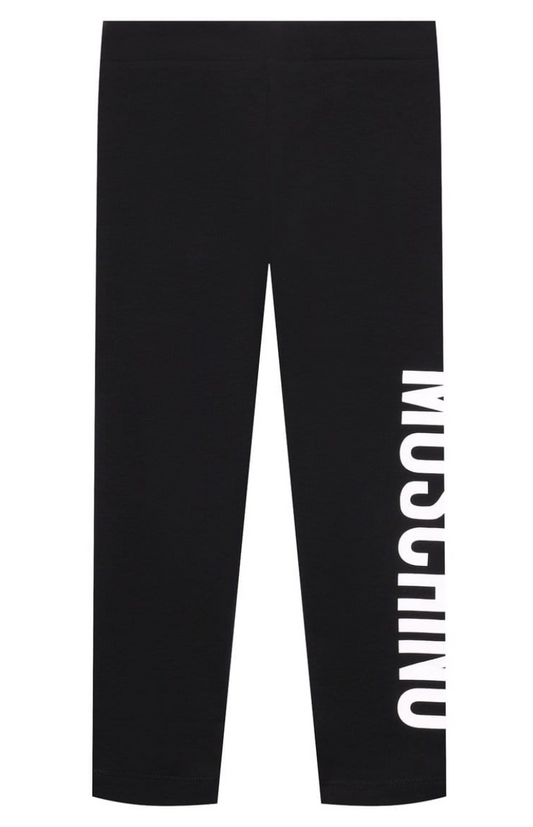 Moschino Leggings Negros con Logo Blanco Lateral