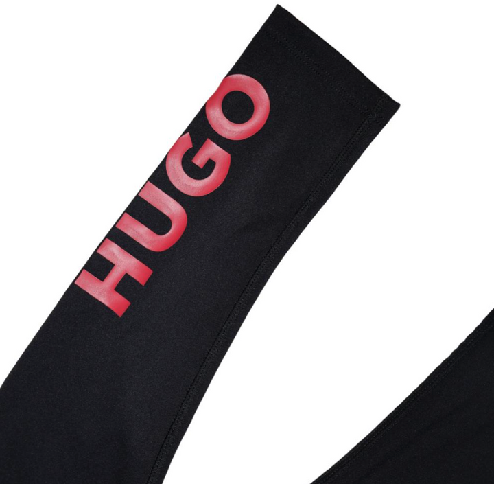 HUGO Leggings Negros con Logo Rojo Lateral