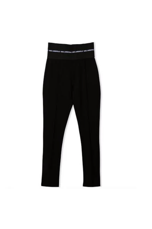 Karl Lagerfeld Leggings Negros con Cintura Logo Elástica