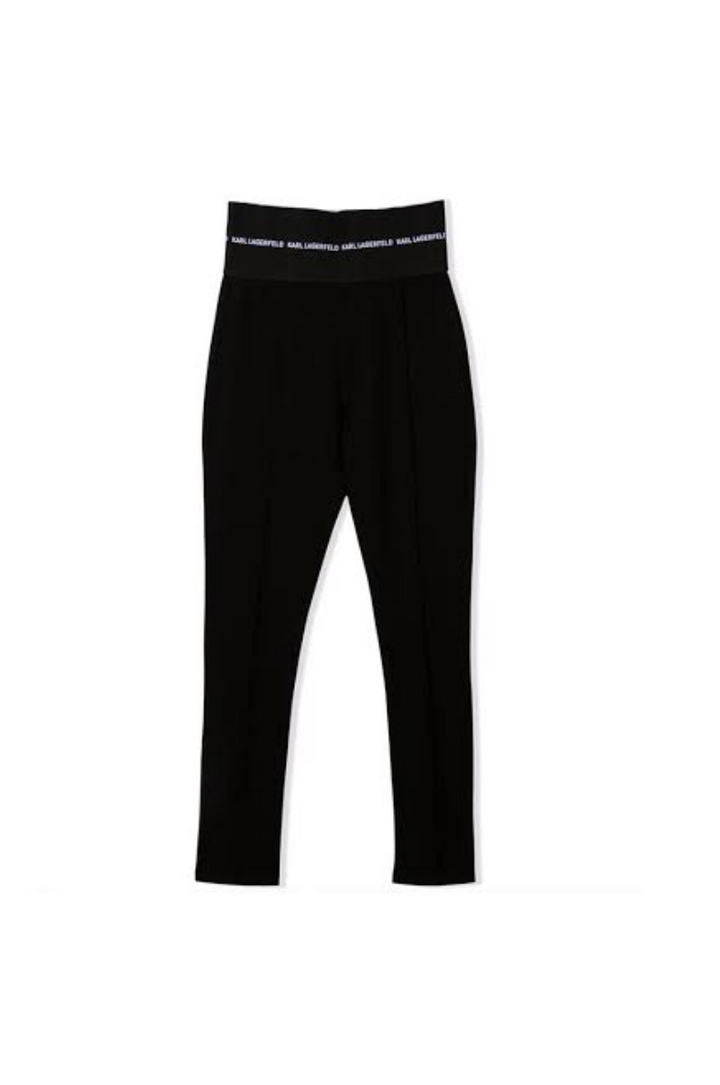 Karl Lagerfeld Leggings Negros con Cintura Logo Elástica