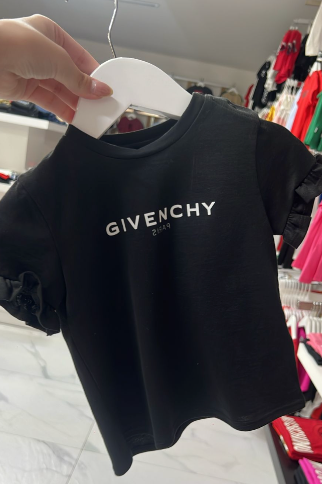 GIVENCHY – Playera Negra con Volantes