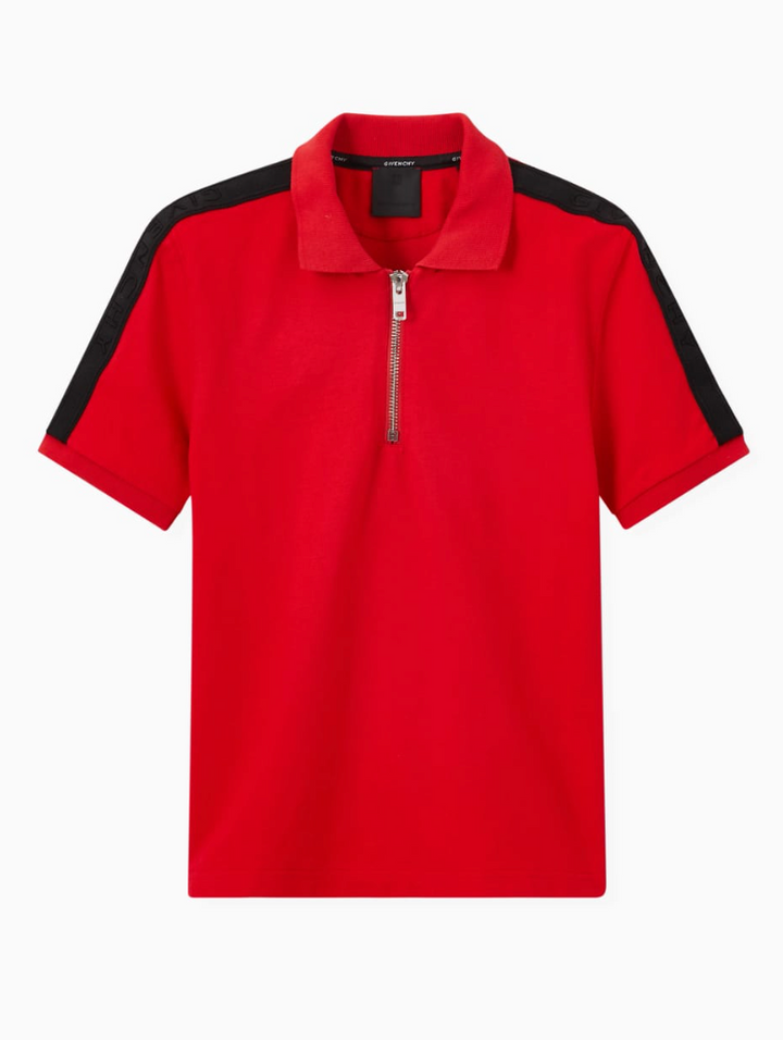 GIVENCHY – Polo Rojo con Cierre y Detalle en Hombros