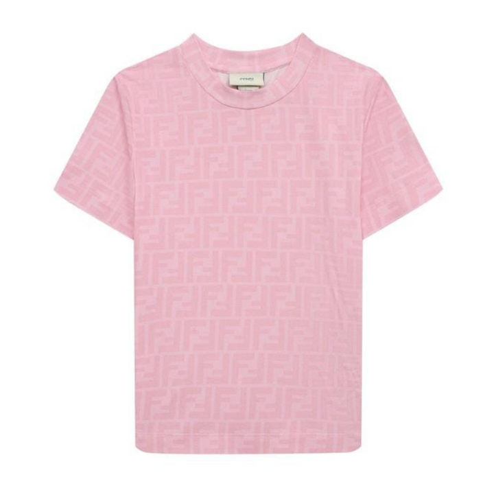 Fendi Kids - Playera Rosa Monograma FF All Over