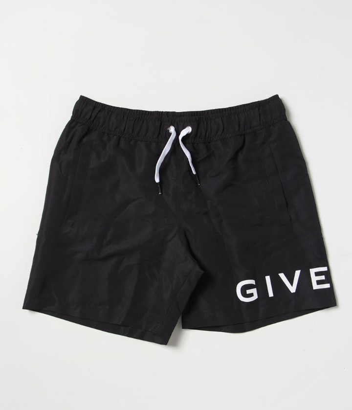 Givenchy Short Negro Niño Logo Blanco