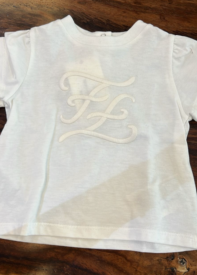 FENDI ROMA - Playera Blanca con Logo Bordado FF