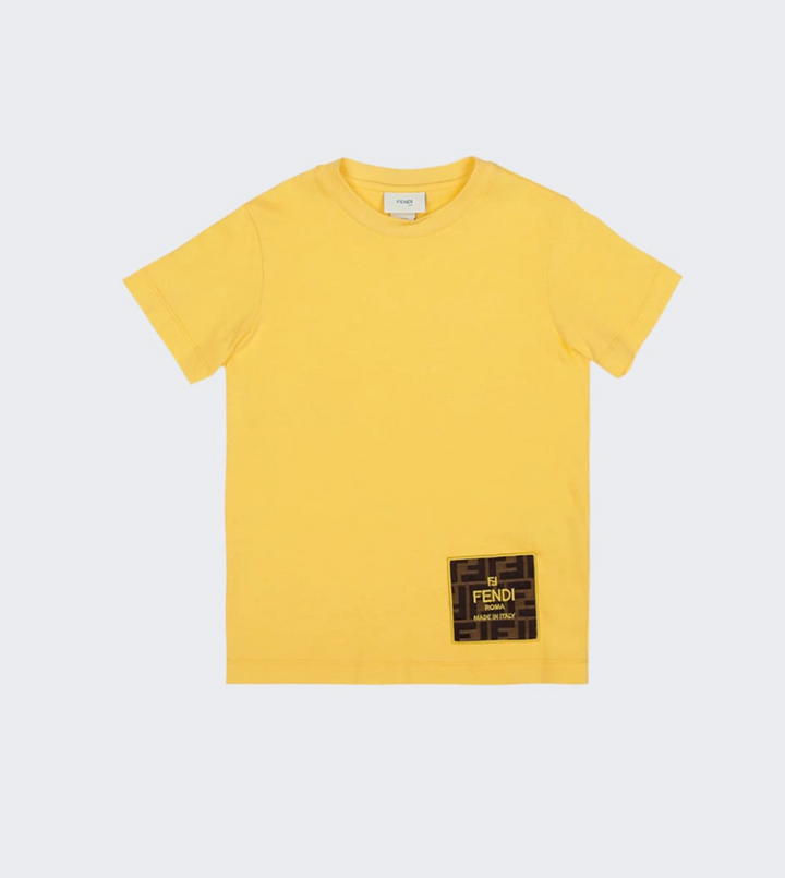 Fendi Roma Playera Amarilla con Bolsillo Monograma