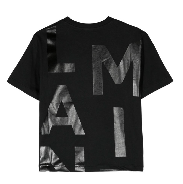 Balmain Paris Playera Negra Estampado Oversize Frontal