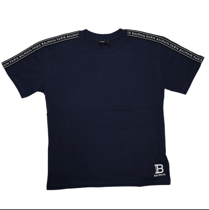 Balmain Paris Playera Azul Marino Detalle Hombros