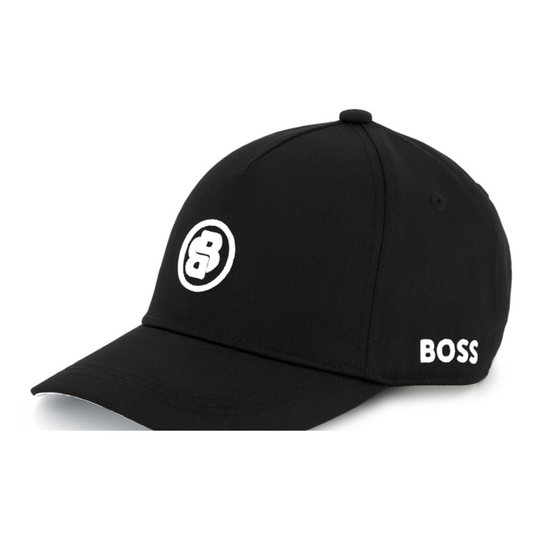 Gorra Boss Negra Para Niño con Logotipo Frontal y Lateral