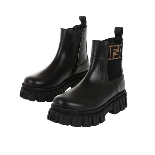 Fendi botas Chelsea negras con plataforma y logo FF