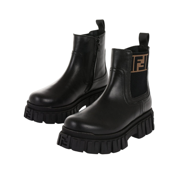 Fendi botas Chelsea negras con plataforma y logo FF