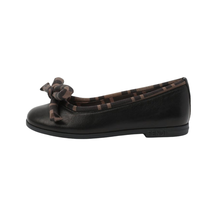 Fendi ballerinas negras con moño y detalle de logo FF