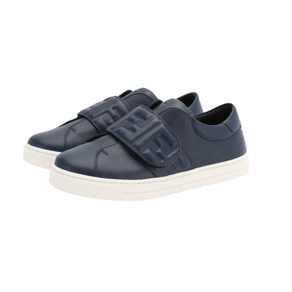 Fendi sneakers azul marino con correa de velcro y logo FF en relieve