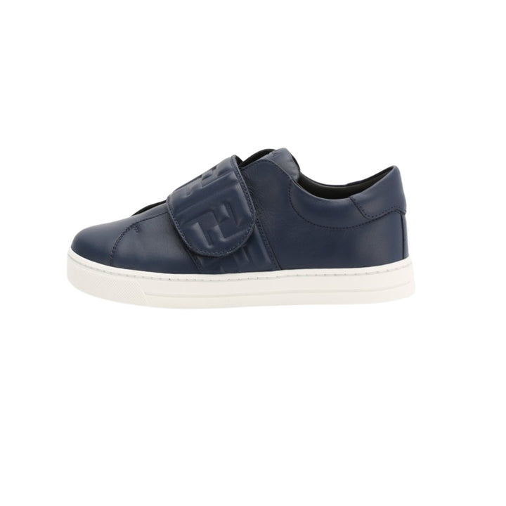 Fendi sneakers azul marino con correa de velcro y logo FF en relieve